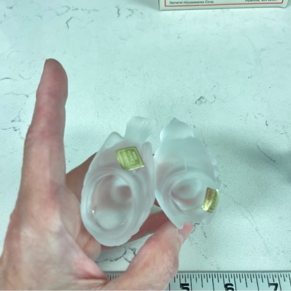 Vintage Set 4 Colonial Candle Cape Cod Small Frosted Glass Bird Candle Holders - Picture 13 of 16